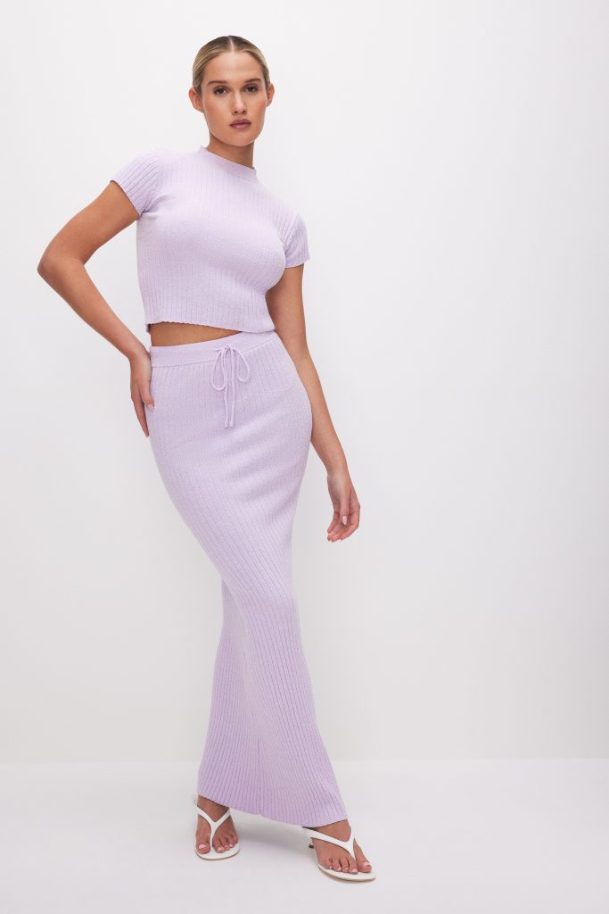 RIBBED TERRY TEE | LAVENDER001