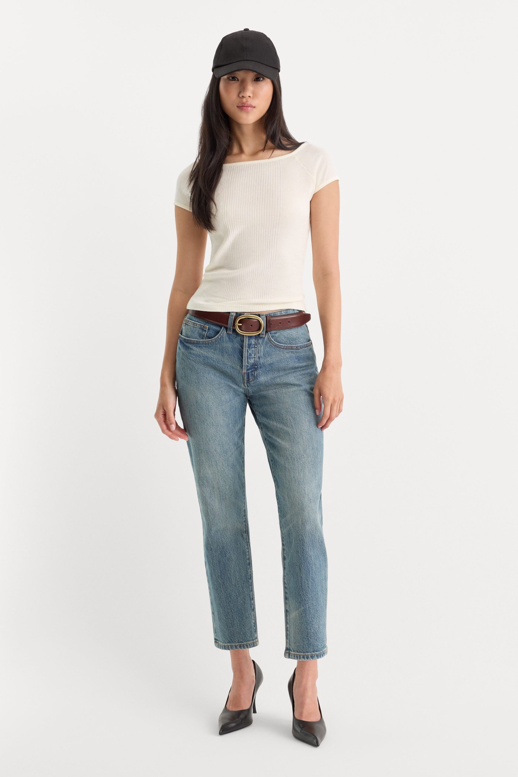 THE VARIEGATED RIB TOP | CHALK - Image 3